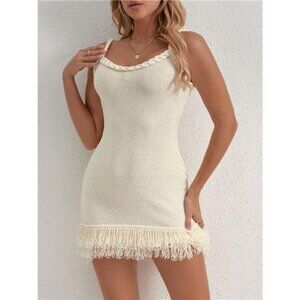 Fringe Hem Knit Cami Dress